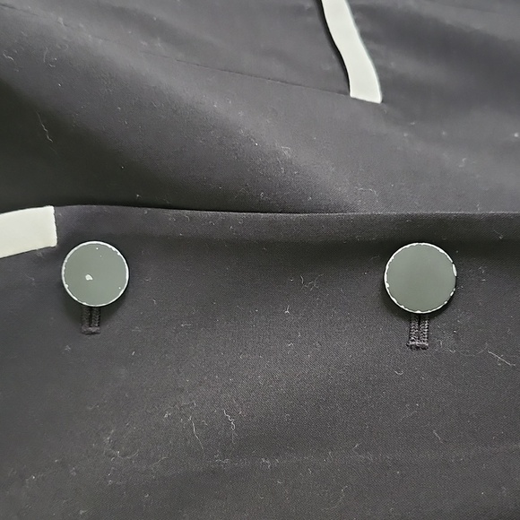 Calvin Klein black and white two button, career blazer, collarless, stretch. - Picture 4 of 10